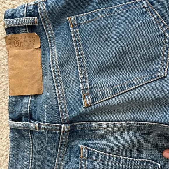 MM6 Maison Martin Margiela Straight-Leg Blue Denim Jeans - Picture 5 of 7